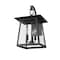Z-Lite Rainer 3 Light Outdoor Wall Light, 11.5in. W x 19in. H, Black 5015M-BK - alternate 2